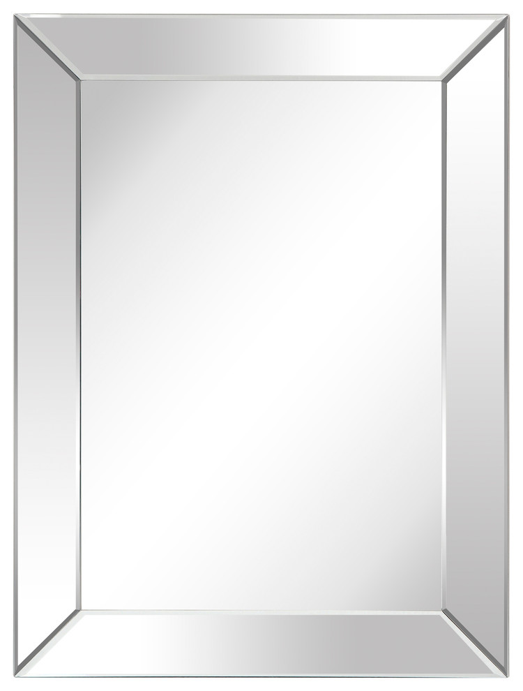 Moderno Beveled Rectangle Wall Mirror 1 Center 40 X 30 Contemporary Mirrors By Empire Art Direct Houzz Moderno Beveled Rectangle Wall Mirror, Rodarte 24 Single Bathroom Vanity Set With Mirror