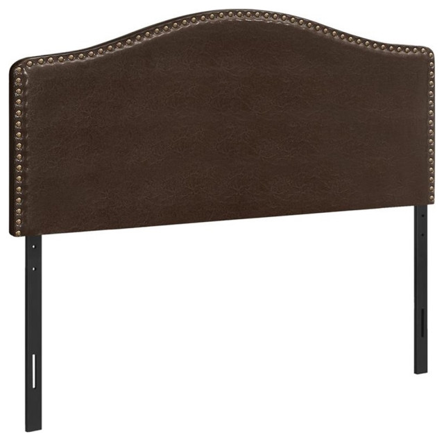 Bed Headboard Only Full Size Bedroom Upholstered Pu Leather Look Brown