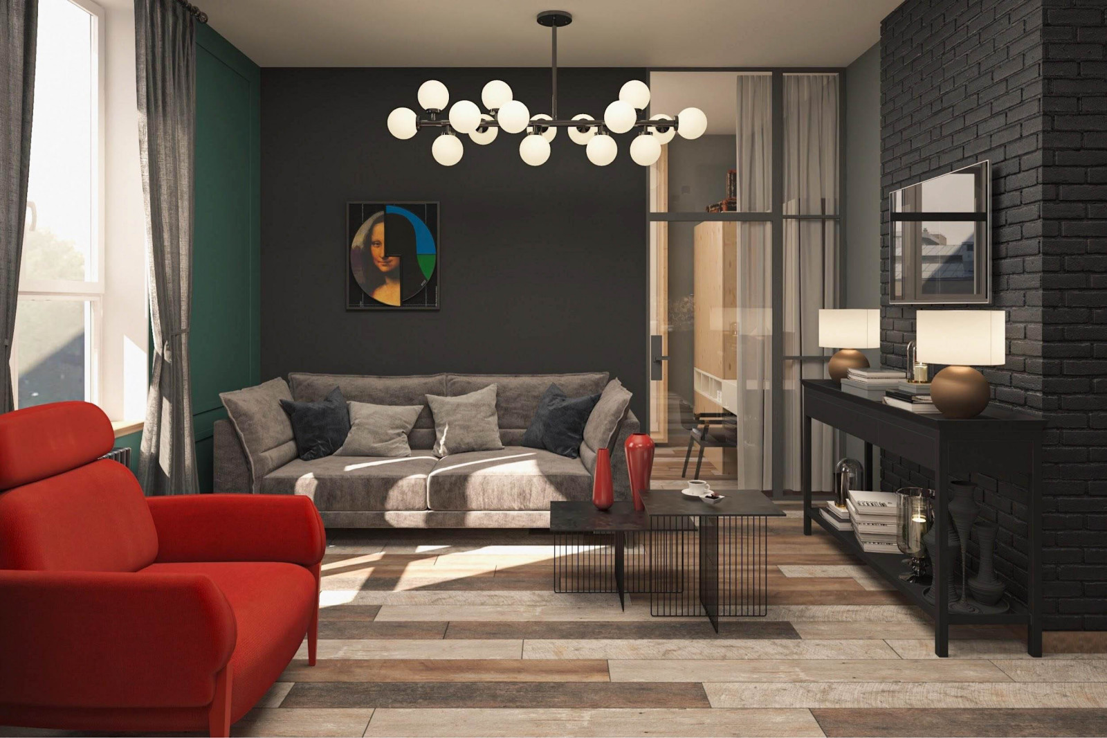 Визуализация гостиной