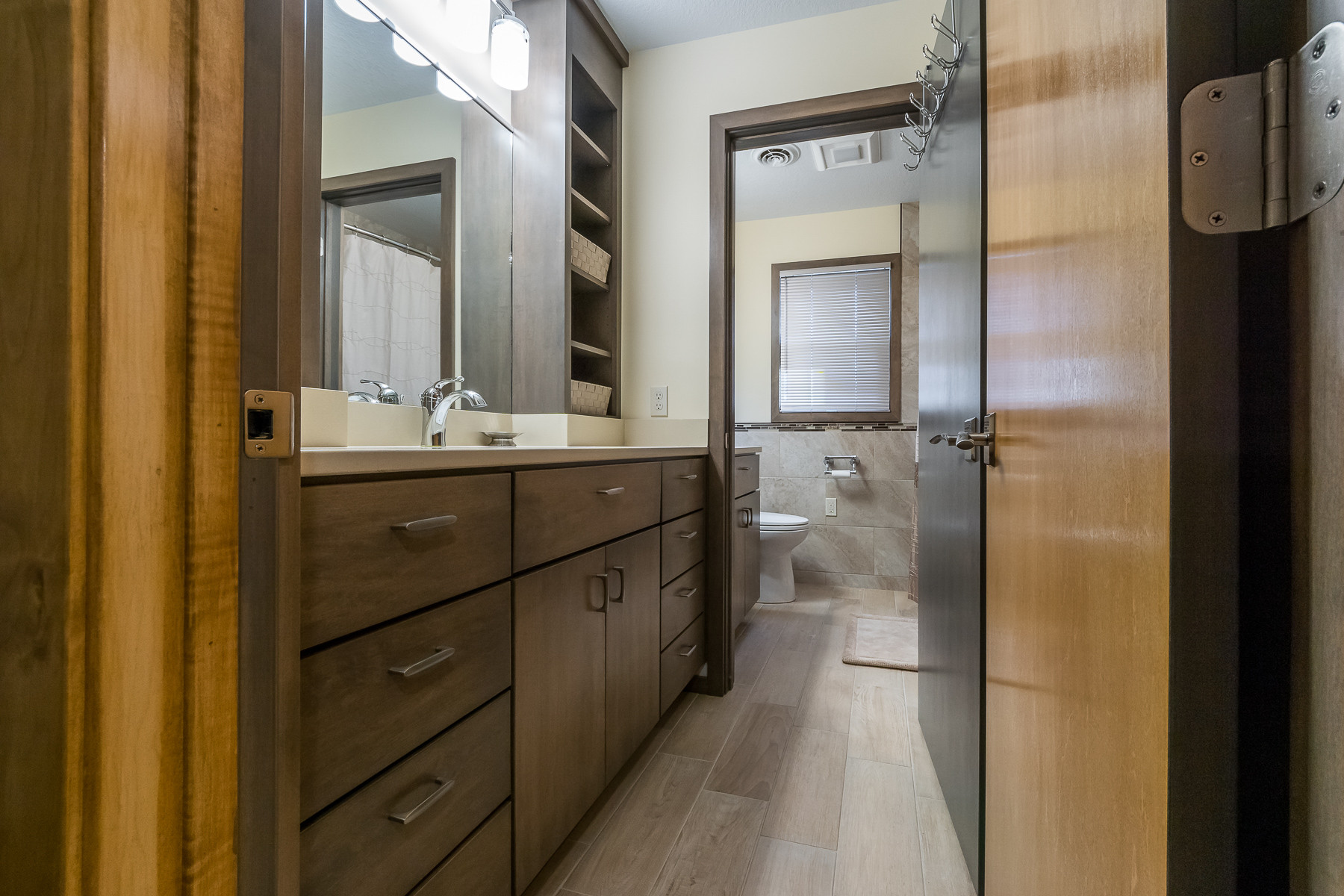 Transitional Hall Bathroom