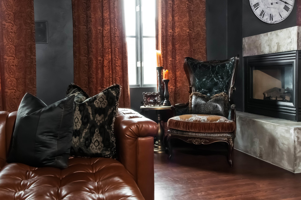 Example of an ornate family room design in Denver