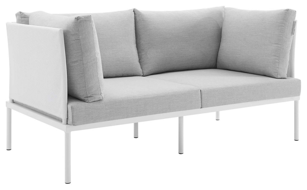 Harmony Sunbrella Outdoor Patio Aluminum Loveseat Contemporary Outdoor Loveseats by