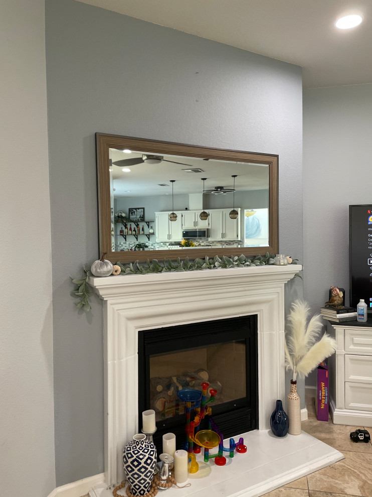 What to put above this mantle and mirror?