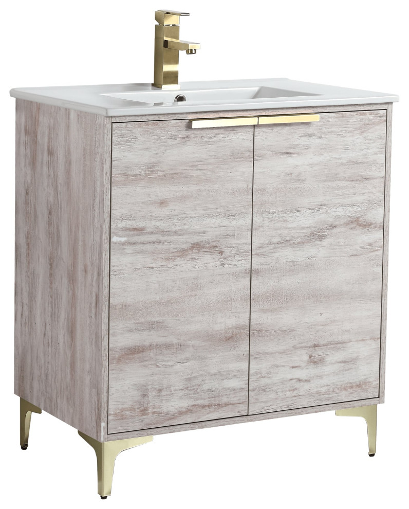 Wilmington Bath Vanity, 30 Inch Midcentury Bathroom Vanities And