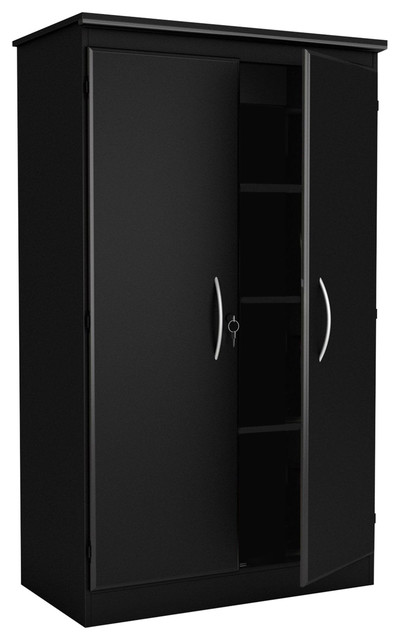 Black Storage Cabinet With 2 Doors Great For Bedroom Wardrobe Black Storage Cabinet With 2 Doors