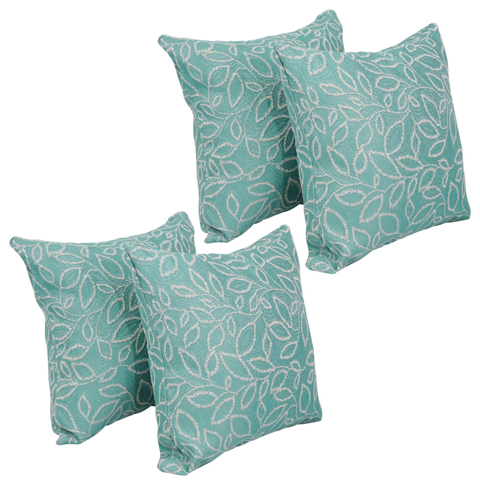 17" Jacquard Throw Pillows With Inserts, Set of 4, Florian Seagla