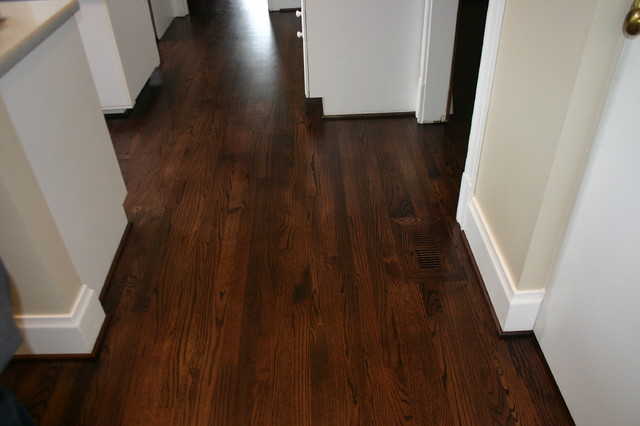 Replacement old Douglas Fir floor with new Red Oak floor.