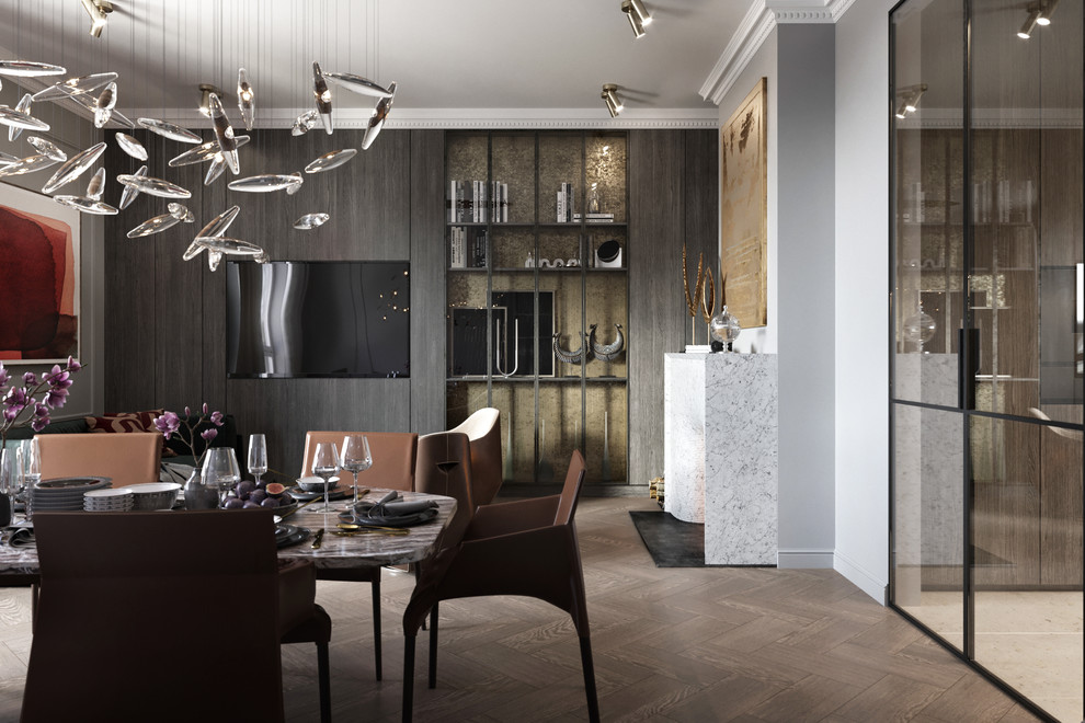 Дизайн-проект квартиры с камином в ЖК "Береговой"