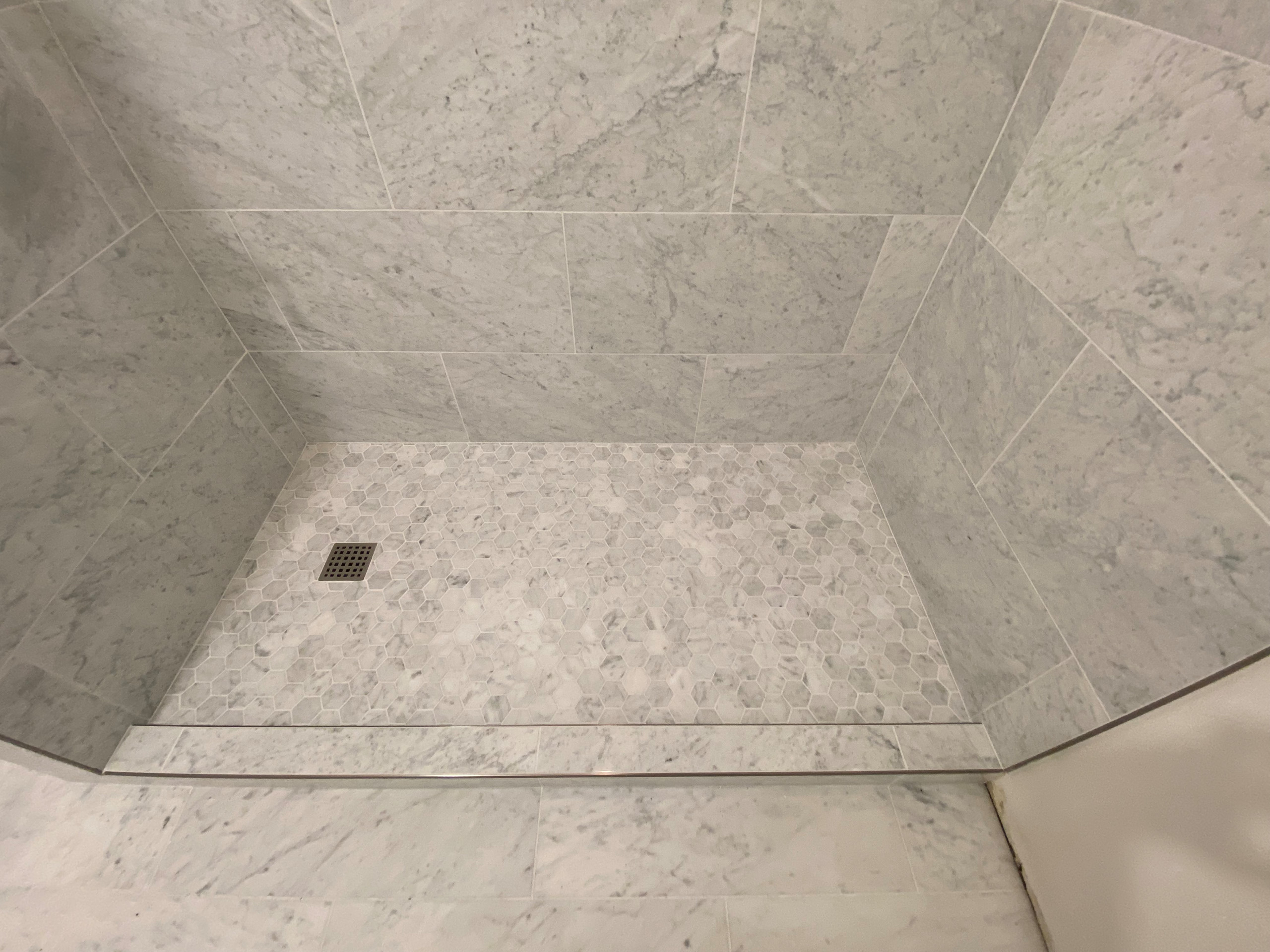 Carrara Bianco Marble Shower