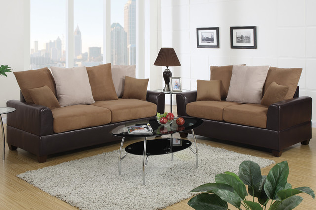 Saddle Microfiber Leather Sofa Couch Loveseat Living Room Pillow Back