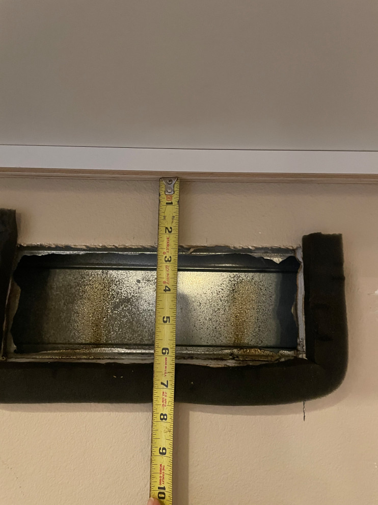 Microwave wall vent Much lower than top newly installed top