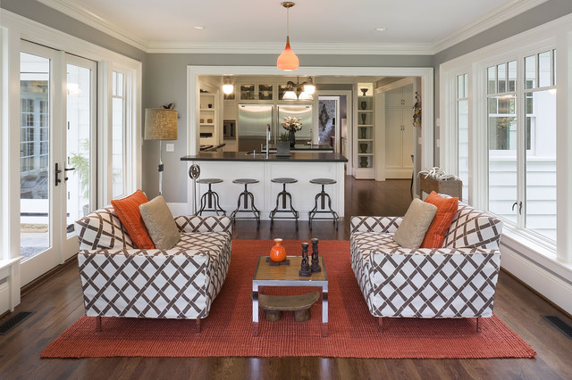 Sun Room/ Kitchen eclectique-salle-de-sejour