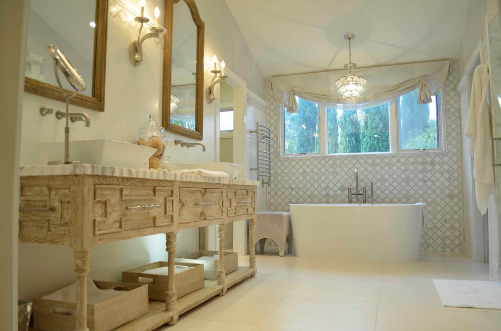 Inspiration for a transitional bathroom remodel in Orange County