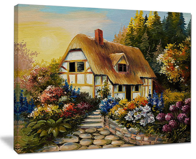 "Fairy House" Landscape Painting Canvas Print Contemporary Prints