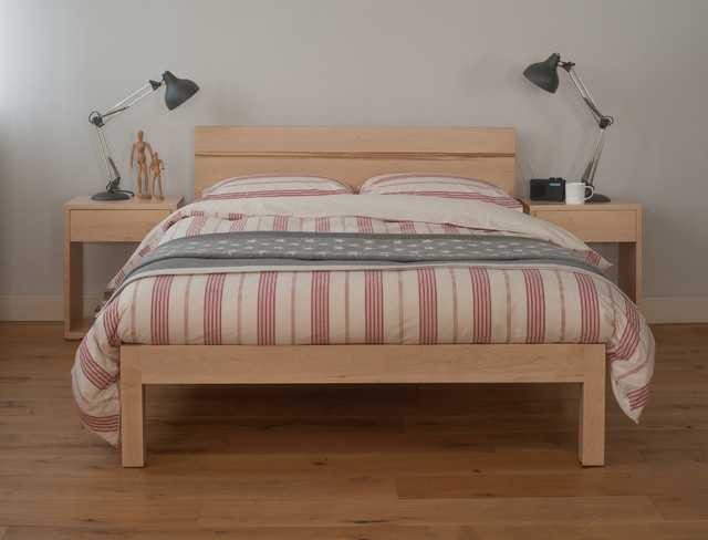 Tibet Bed In Solid Maple With Zebrano Wood Detail