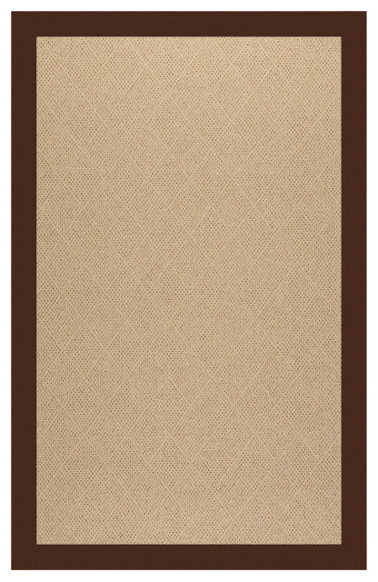 Zoe-Cane Wicker Machine Tufted Rectangle Rug, Brown, 4'x6 ...