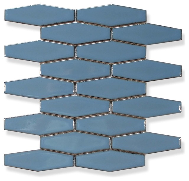 Atlanta Elongated 3D Hexagon Mosaic Tiles - Blue - Contemporary - Wall And Floor  Tile - by Rocky Point Tile | Houzz