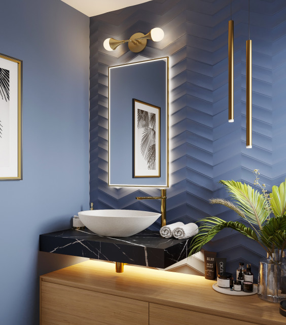 Modern Blue Powder room Modern Powder Room San Francisco by