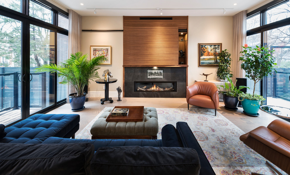 Contemporary living room in Ottawa.