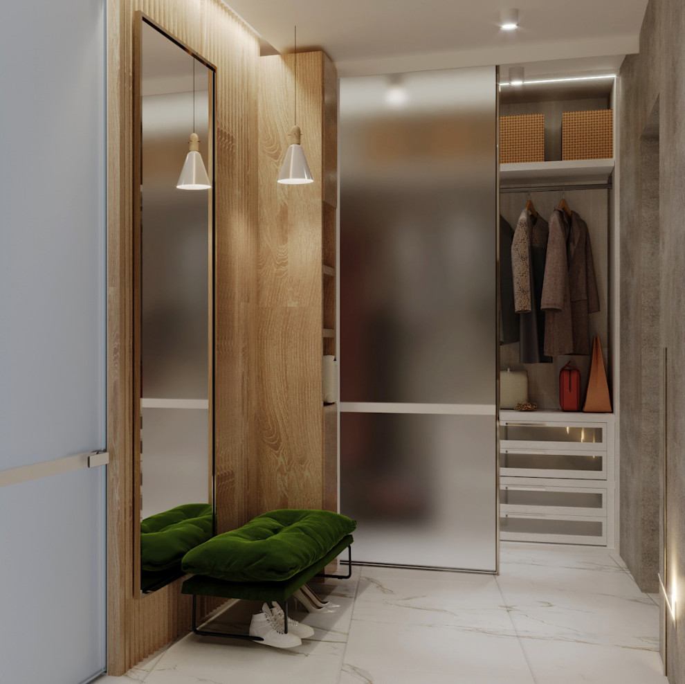 Светлые,минималистичные с сочными зелеными акцентами интерьеры