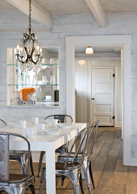 Puget Sound beach cabin eclectic-dining-room