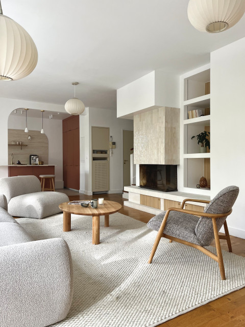 R&eacute;novation du salon avec chemin&eacute;e contemporary-living-room