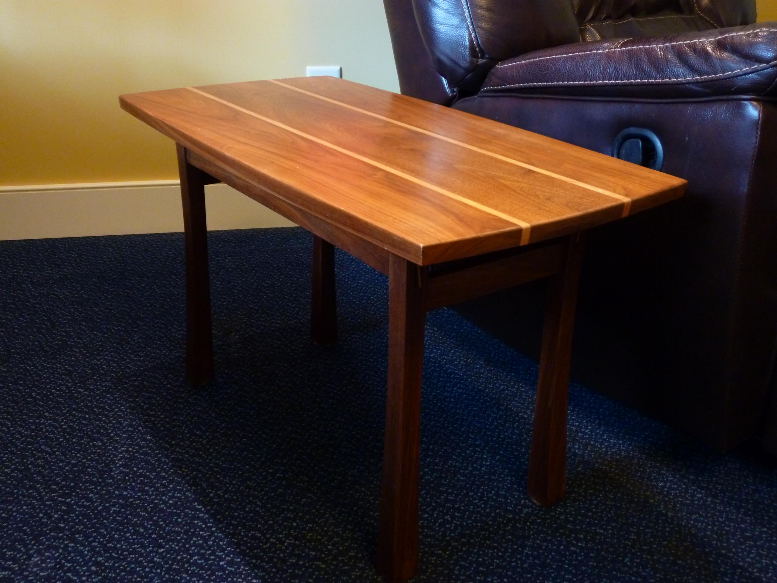 Krenov Craftsman style side table- in black walnut and maple