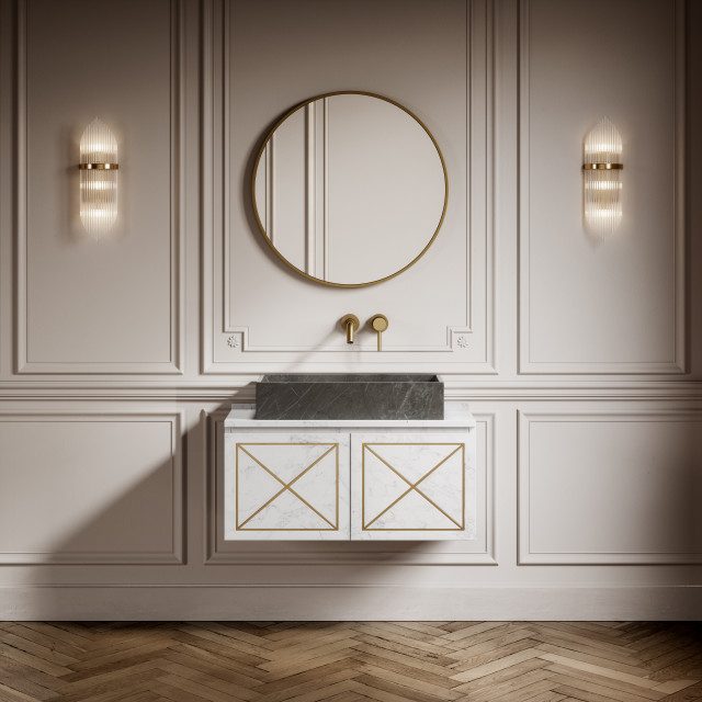 PIETRA SASSO PIETRA GREY MARBLE COUNTER TOP BASIN 600 Salle de Bain