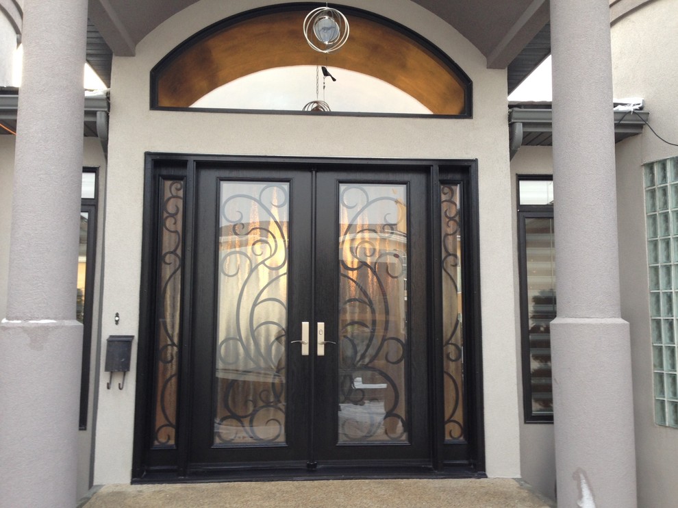Traditional front entry doors - wrought iron Bordeux