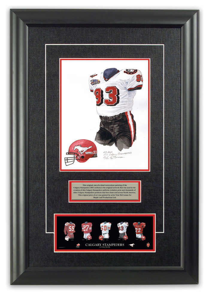 Original Art of the CFL 2001 Calgary Stampeders Uniform Traditional