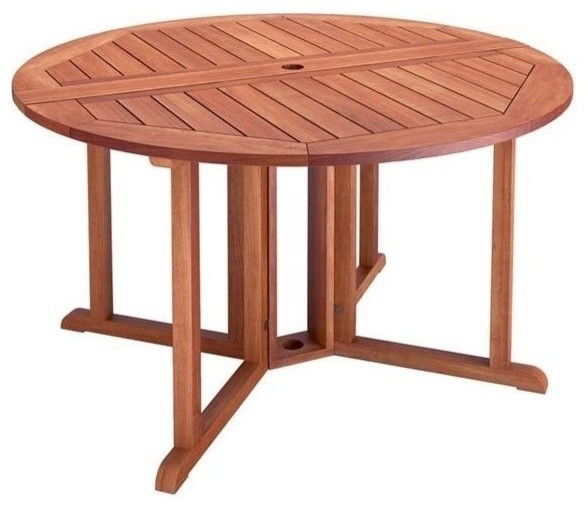 Atlin Designs Drop Leaf Patio Dining Table, Cinnamon Brown Outdoor