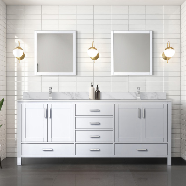 Lexora Jacques Bath Vanity Without Countertop, 80 Transitional