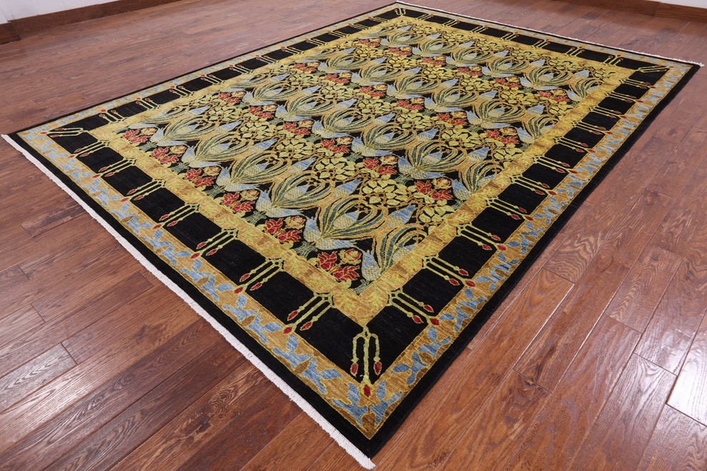 William Morris Handmade Wool Oriental Area Rug 9'x12', Q1631, 8'10"x11