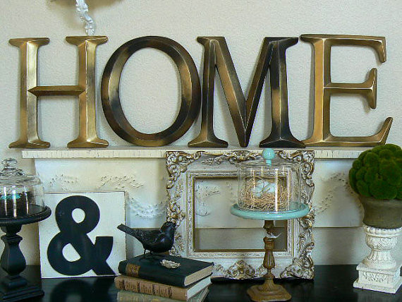 Pottery Barn–Style Wall Letters "HOME" by Shabby Chic Home
