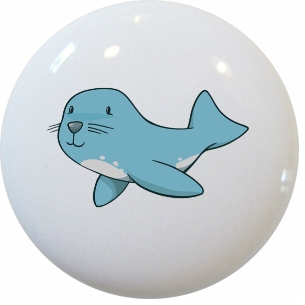 CARTOON SHARK HOME DECOR CERAMIC KNOB DRAWER CABINET PULL