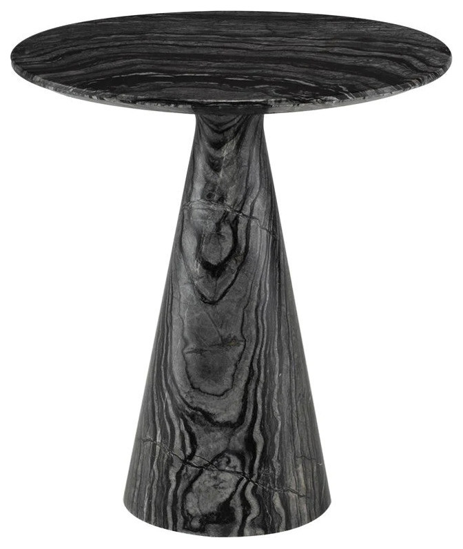 Amina Black Wood Side Table - Transitional - Side Tables And End Tables ...