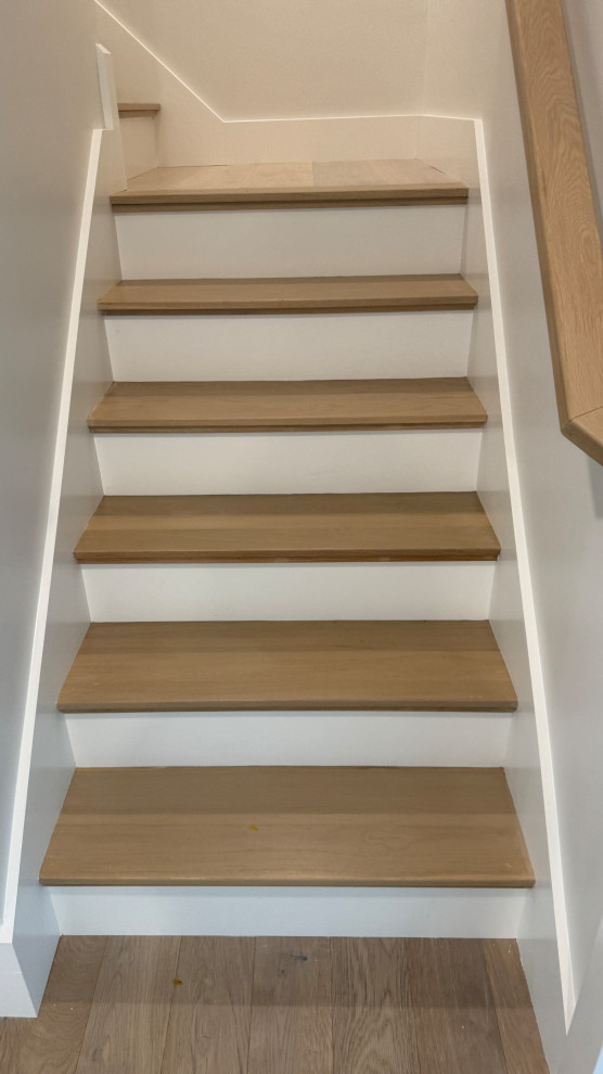 Inspiration for a transitional staircase remodel in Boston