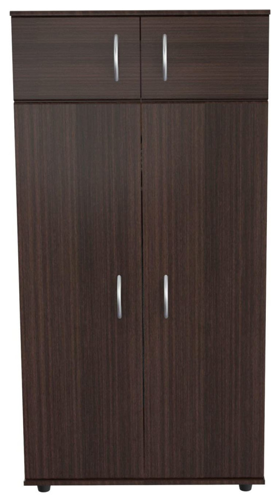 Modern Armoire, 2 With Plenty Storage Space, Espresso Wengue