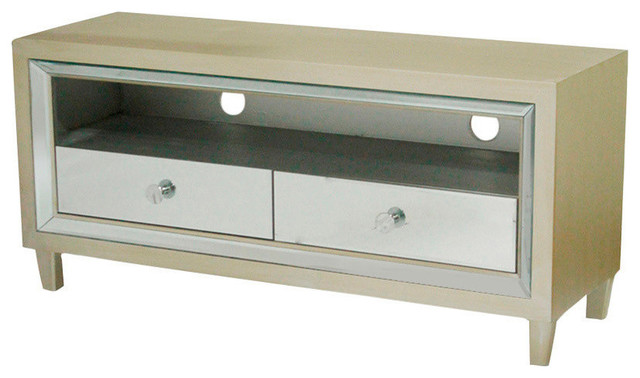 Avery 2 Drawer Mirrored Tv Stand Champagne W192137 Ch