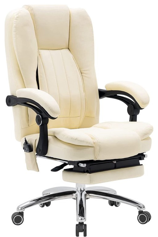 Modern Office Chair, Massaging PU Leather Seat With 6 Different