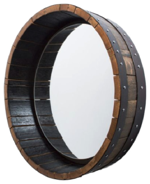 Inverted Bourbon Barrel Mirror
