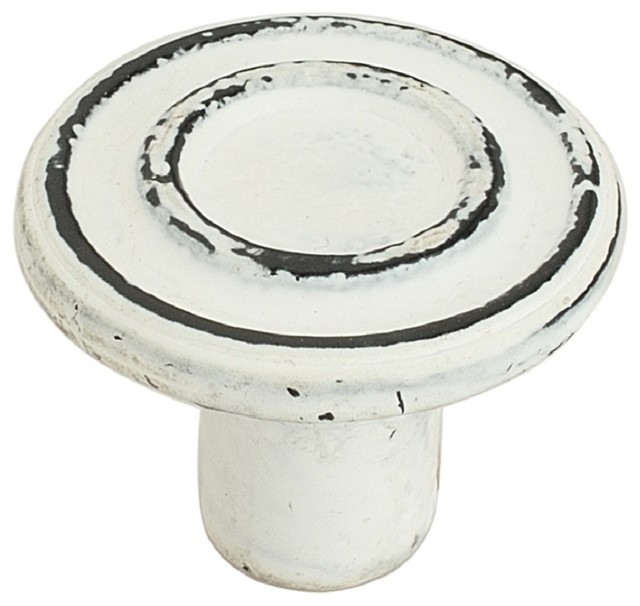 White Ceramic Cabinet Knob Drawer Pull 1 1 2 Cottage Kitchen