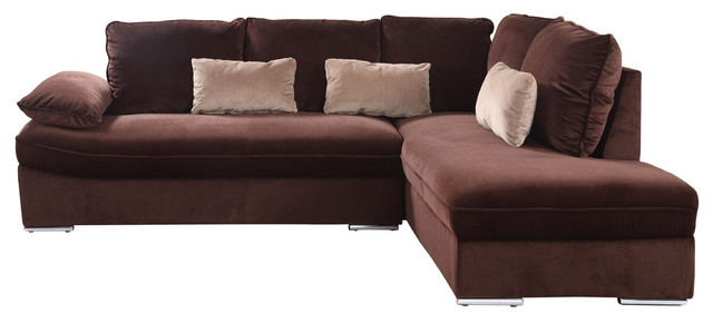 Clic Large Brush Microfiber L Shape Sectional Sofa Couch With Chaise Lounge