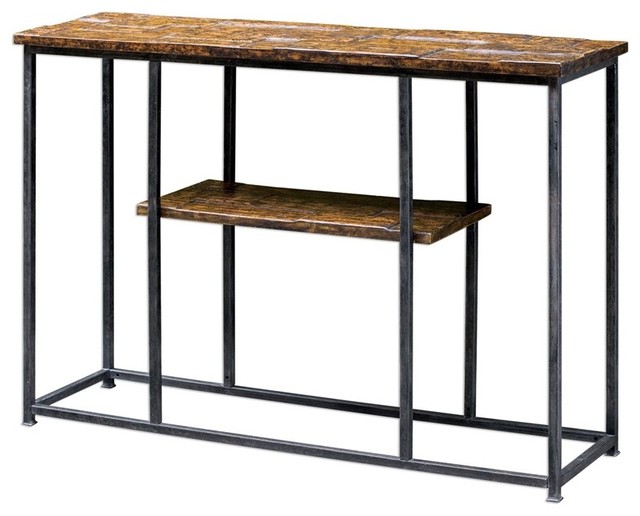 Uttermost Ania Aged Console Table Industrial Console Tables by