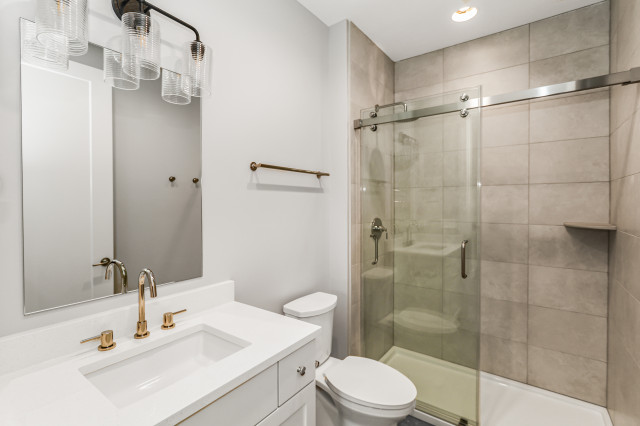 End Unit - Transitional Modern Luxury Rowhome Heritage Place Naperville, IL transitional-bathroom