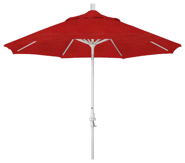 9' Aluminum Market Umbrella Collar Tilt - Sand, Sunbrella, Elan Scarlett