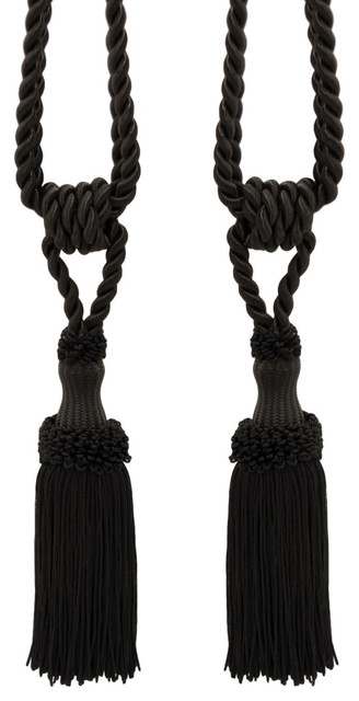 Taupe Black 4/" Double Tassel Tieback Midnight Meadow Invidual