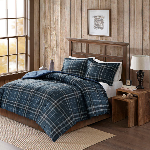 Woolrich Flint Plaid Soft Spun Comforter Mini Set, Blue/Green, Twin ...