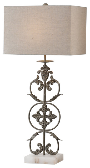 iron scroll table lamp