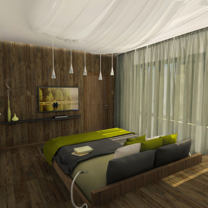 Дизайн-проект интерьера спальни и санузла